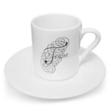 Leydi Collection Kaligrafi F Harfli Model 2 Türk Kahvesi Fincanı