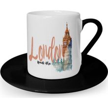 Leydi Collection London Tasarımlı Siyah 2 Türk Kahvesi Fincanı