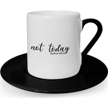 Leydi Collection Not Today Tasarımlı Siyah 1 Türk Kahvesi Fincanı