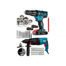 Lieber German Süper 2li 1500 Watt 2.28 Kırıcı Delici Matkap & 2x Akülü Şarjlı Vidalama Matkap 30 Pcs Set