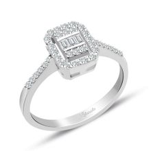 Lilarote 0.35 Ct. Modern Tasarım Baget Kare Tektaş Yüzük