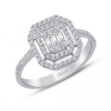 Lilarote 0.40 Ct Çift Sıra Baget Kare Tektaş Yüzük