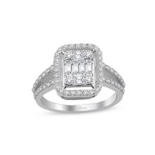 Lilarote 0.85 Ct Baget Pırlanta Modern Tasarım Yüzük