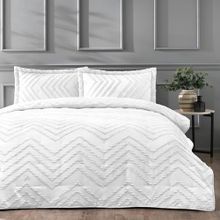 Linens Borneo Beyaz Çift Kişilik Yatak Örtüsü Seti