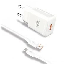 Linktech S661 Premium 12W Beyaz 2.4A QC3.0 Micro USB Otomatik Akıllı Şarj Aleti