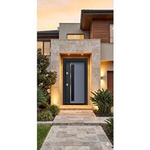 LİV Concept Elite Serisi Modern Lüks Villa Çelik Kapı - Antrasit/siyah Dikey Tasarım - 110x210 Cm (pervazdan Pervaza) - Özel Gold Aksesuarlı