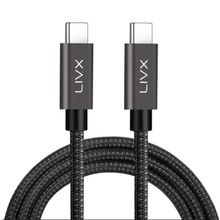 LivX Force GN-02 100W Usb-C to Usb-C 3.1 Gen2 10Gbps 4K 60Hz 2 Metre Örgülü Hızlı Şarj Data ve Görüntü Kablosu