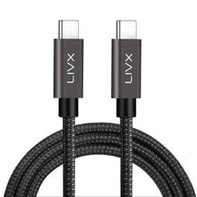 LivX Force GN-03 100W Usb-C to Usb-C 3.1 Gen2 10 Gbps 4K 60Hz 3 Metre Örgülü Hızlı Şarj Data ve Görüntü Kablosu