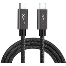 LivX LVA-TCT Solid 100W 5A Type C To 2 mt Space Gray Data Kablosu