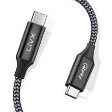 LivX TH02 Action Thunderbolt 4 Type C Kablo 100 W PD Şarj 1.8 Metre 40 Gbps Örgülü Kablo Veri ve Görüntü Aktarım Kablosu