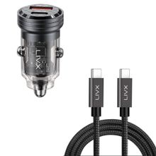 LivX Transparent 45W PD/QC Mini Araç şarj Cihazı ve 2 Metre Hızlı Şarj ve Data Kablosu L35 - TCT-02
