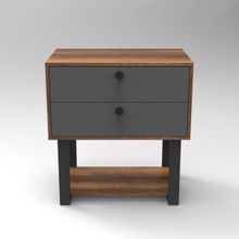 L'occi Concept March C Ofis 2 Çekmeceli Keson Etajer Metal Ayaklı Barok-Antrasit - Y: 85 cm D: 52 cm G: 80 cm