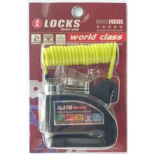 Locks World Class 110 Db(TÜM RENKLER KARIŞIK) Alarmlı Disk Ve Hatırlatma Kablosu Kilidi