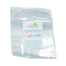 LokmanAvm Lüks Sert 1654 mm Şeffaf 100 Adet Plastik Çorba Kaşığı