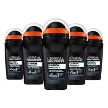 L'Oréal Paris Men 50 ml Expert Carbon Protect Anti Perspirant 5'li Roll On Deodorant Seti