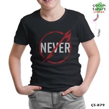 Lord T-Shirt CS-879 Siyah Metallica Never Logo Erkek Çocuk T-shirt