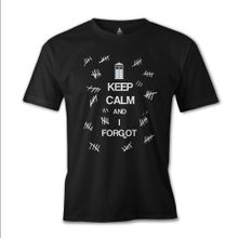 Lord T-Shirt Doctor Who - Keep Calm and i Forgot Siyah Erkek T-shirt