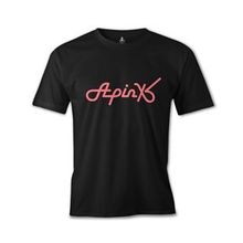 Lord T-Shirt ES-1161 Siyah Apink Logo Kalp Erkek T-shirt