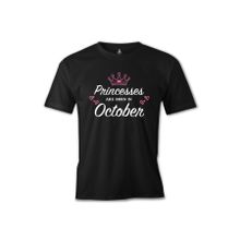 Lord T-Shirt ES-1389 Siyah Princess Born İn October Heart Erkek T-shirt