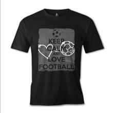 Lord T-Shirt Keep Calm and Love Football Siyah Erkek T-shirt