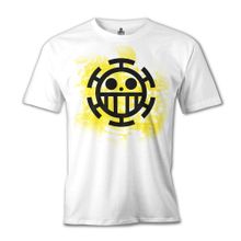 Lord T-Shirt One Piece - Trafalgar Law Logo Beyaz Erkek T-shirt
