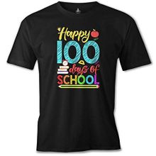 Lord T-Shirt ÖS-479 100 Days Of School - Happy Siyah Erkek T-shirt