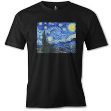 Lord T-Shirt ÖS-482 Van Gogh Yıldızlı Gece Siyah Erkek T-Shirt