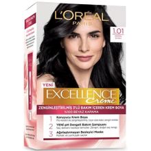 Loreal Excellence Creme 1.01 Derin Saf Siyah Saç Boyası