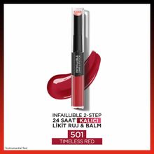 Loreal Paris Infaillible 2-Step 501 Timeless Red Kalıcı Likit Ruj ve Balm
