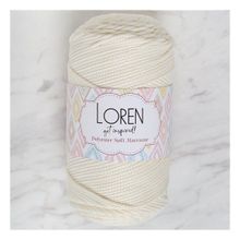 Loren LM003 34427 Polyester Soft Macrame Krem El Örgü İpi