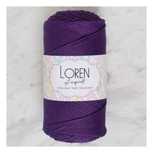 Loren LM037 34442 Polyester Soft Macrame Koyu Mor El Örgü İpi