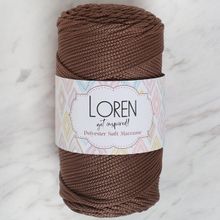 Loren Polyester Soft Macrame 34438 LM032 Kahverengi El Örgü İpi