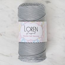 Loren Polyester Soft Macrame 34441 LM036 Açık Gri El Örgü İpi