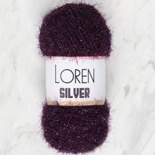 Loren RS0109 34082 Silver Patlıcan Moru El Örgü İpi
