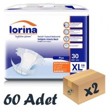 Lorina Tekstil Yüzeyli Bel Bantlı XLarge 30x2 Adet Yetişkin Hasta Bezi