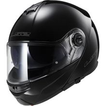 LS2 FF325 Strobe Çeneden Açılır Parlak Siyah Motorsiklet Kaskı