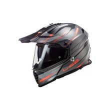LS2 Pioneer Evo Knight Kros Siyah Kırmızı Motosiklet Kaskı