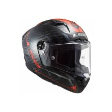 LS2 Thunder Sputnik Full Face Siyah Kırmızı Motosiklet Kaskı
