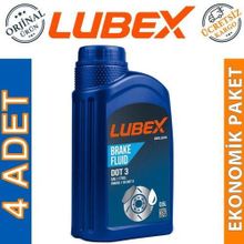 Lubex Brake Fluid Dot 3 500 ml 4'lü Fren Hidrolik Yağı