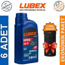 Lubex Rapidus 15W-40 1 L 6'lı 4 Zamanlı Motosiklet Yağı
