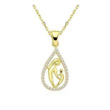 Lucky Gümüş Gold Damla Anne Çocuk Kolyesi