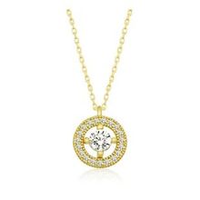 Lucky Gümüş Gold Minimal Yuvarlak Tektaş Kadın Kolye
