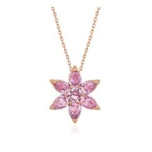 Lucky Gümüş Rose Pembe Çiçek Kolye