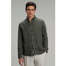 Lufian 111010654 Haki Pitaya Keten Comfort Fit Erkek Gömlek