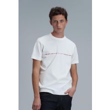 Lufian 111020211 Carlos Kırık Beyaz Modern Grafik Erkek T-shirt