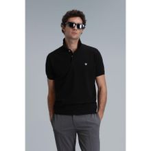 Lufian 111040164-100100 Laon Siyah Günlük Polo Yaka Erkek T-shirt