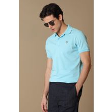 Lufian 627111040091 Mavi Laon Spor Polo Yaka Erkek T-shirt