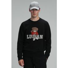 Lufian Derek Siyah Erkek Sweatshirt