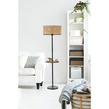 Lumexx Mercan Siyah Sehpalı Silindir Rattan Lambader
