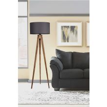 Lumexx Sehbalı Tripod Yanık Silindir Koyu Gri Abajurlu Lambader